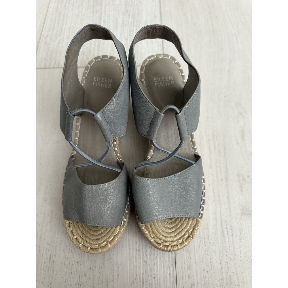 Eileen Fisher Gray Open Toe Espadrilles Size 7